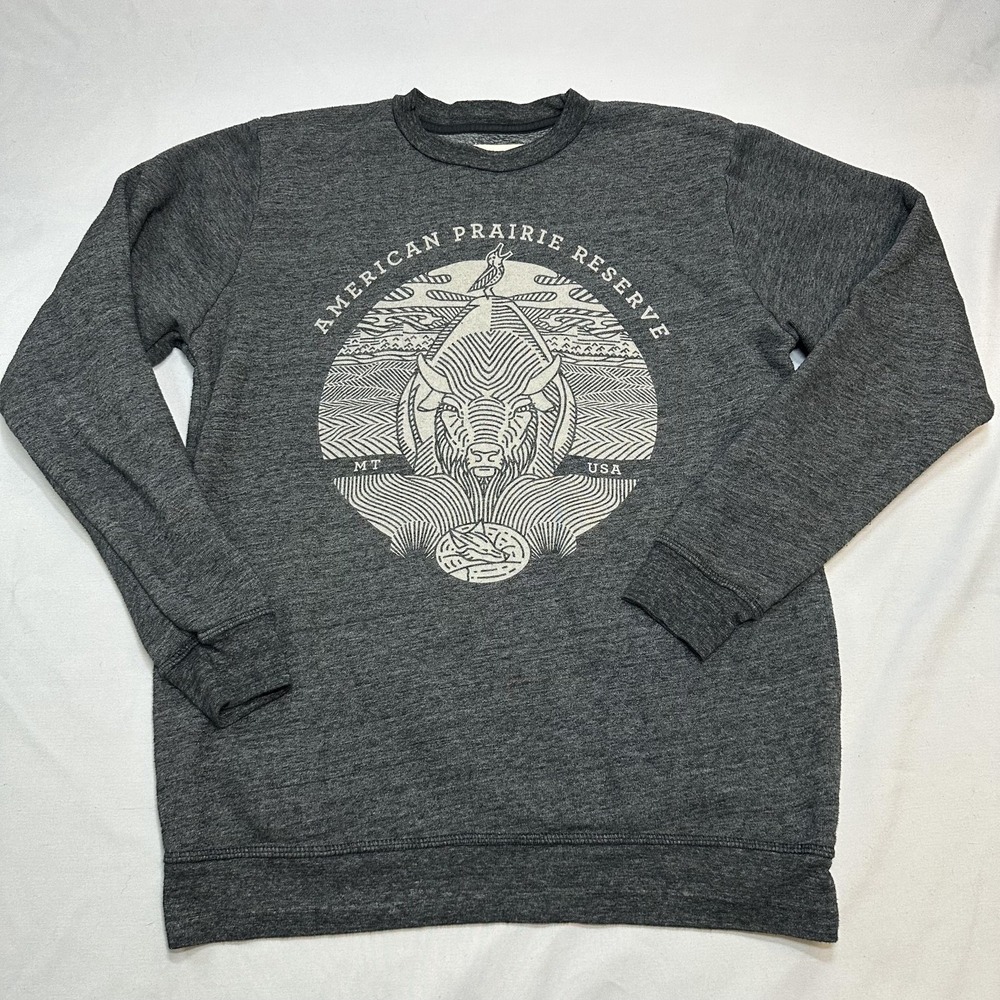 Parks Project Sweatshirt Mens M Gray American Prairie Bison Outdoors USA